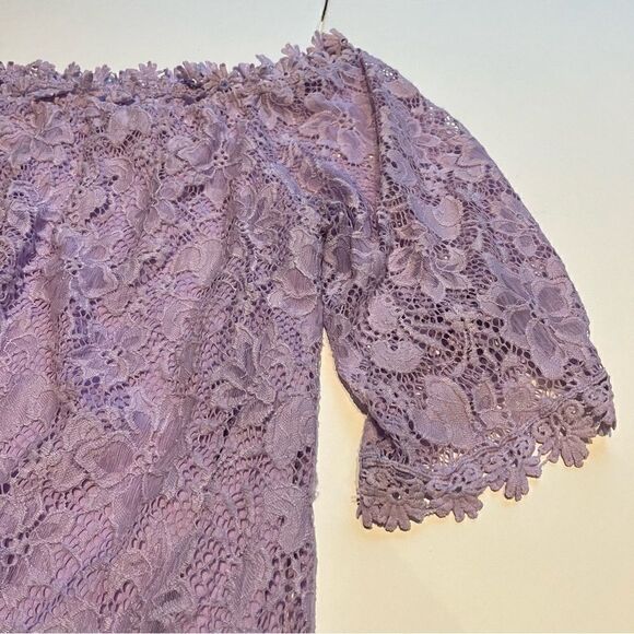 Women's Miholl Lavender Lace Blouse Off Shoulder Size XXL - Picture 4 of 12